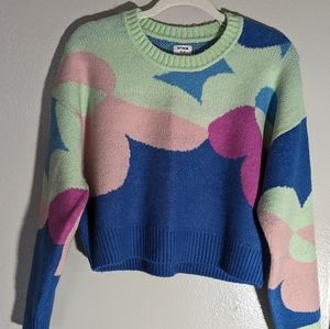 Green and Blue Women's Sweater.     size M